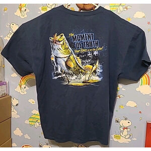 Fishing Shirt Size 2XL The Moment Of Truth Your Bass Is On The Line! Buck Wear